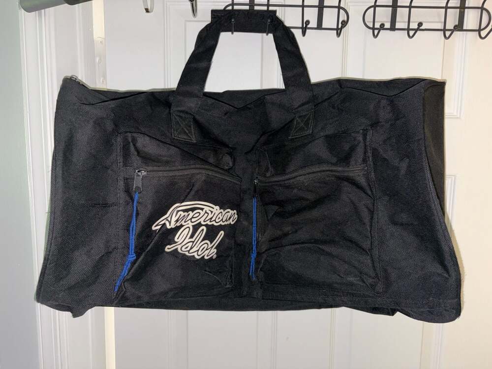 Vintage American Idol Promotional Canvas Duffle Bag Black Travel Tote